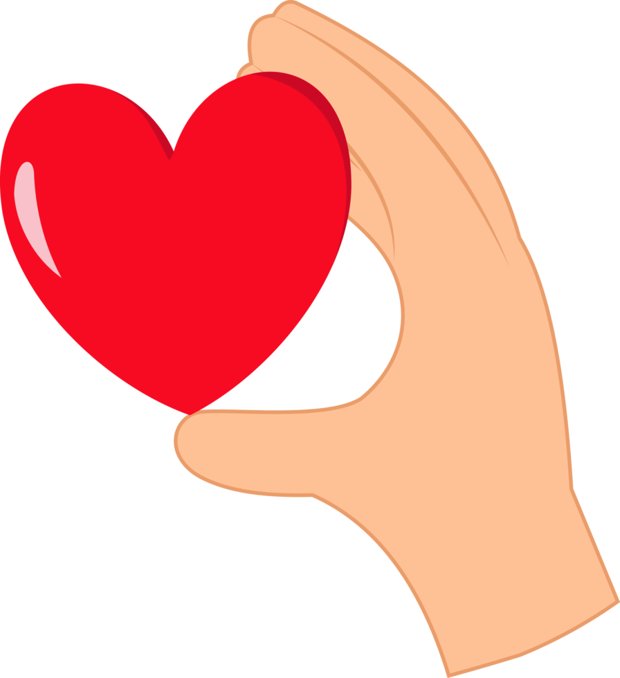 icono de un mano participación un corazón símbolo png