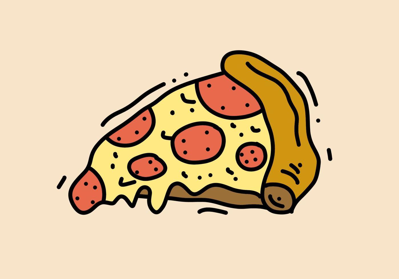 mano dibujo de Pizza rebanada diseño vector