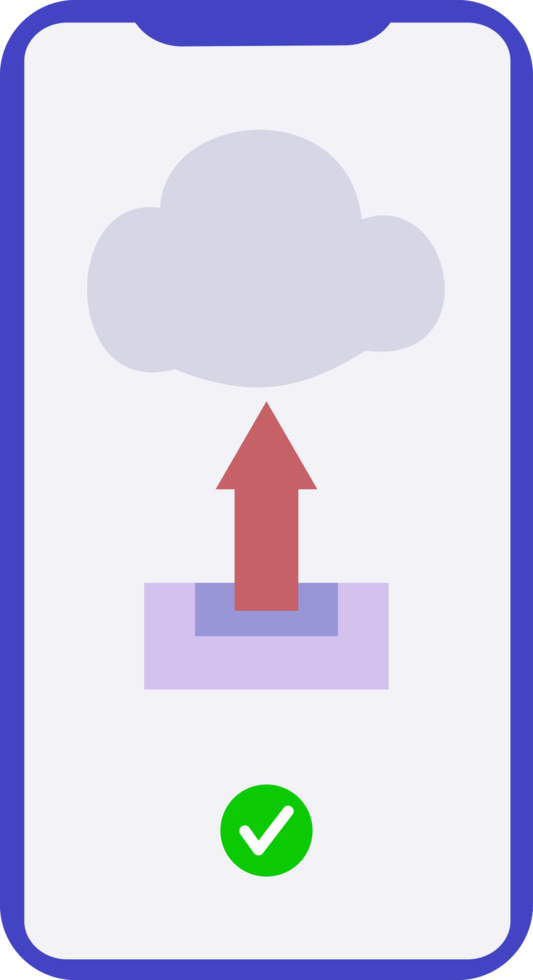 icon upload data on cloud computer with mobile phone png