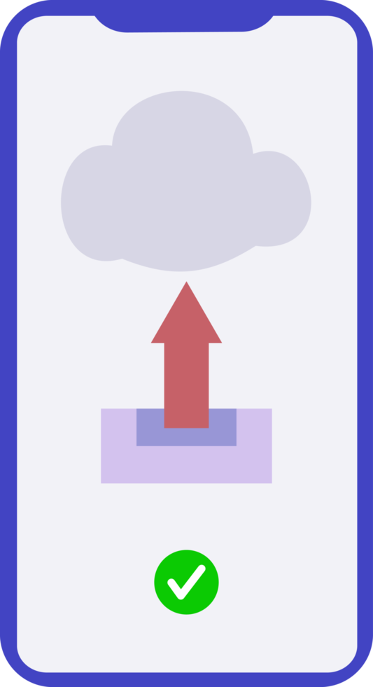 icône télécharger Les données sur nuage ordinateur avec mobile téléphone png