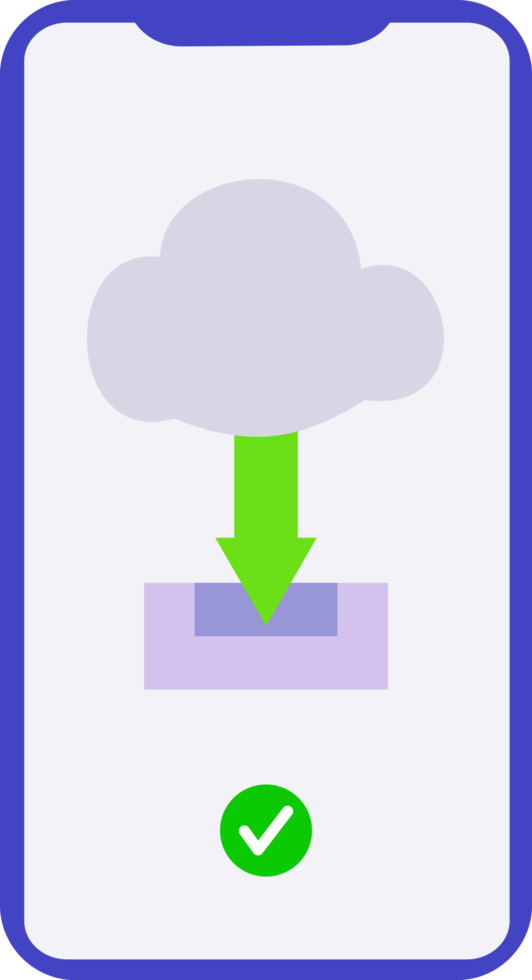 icon download data on cloud computer with mobile phone png