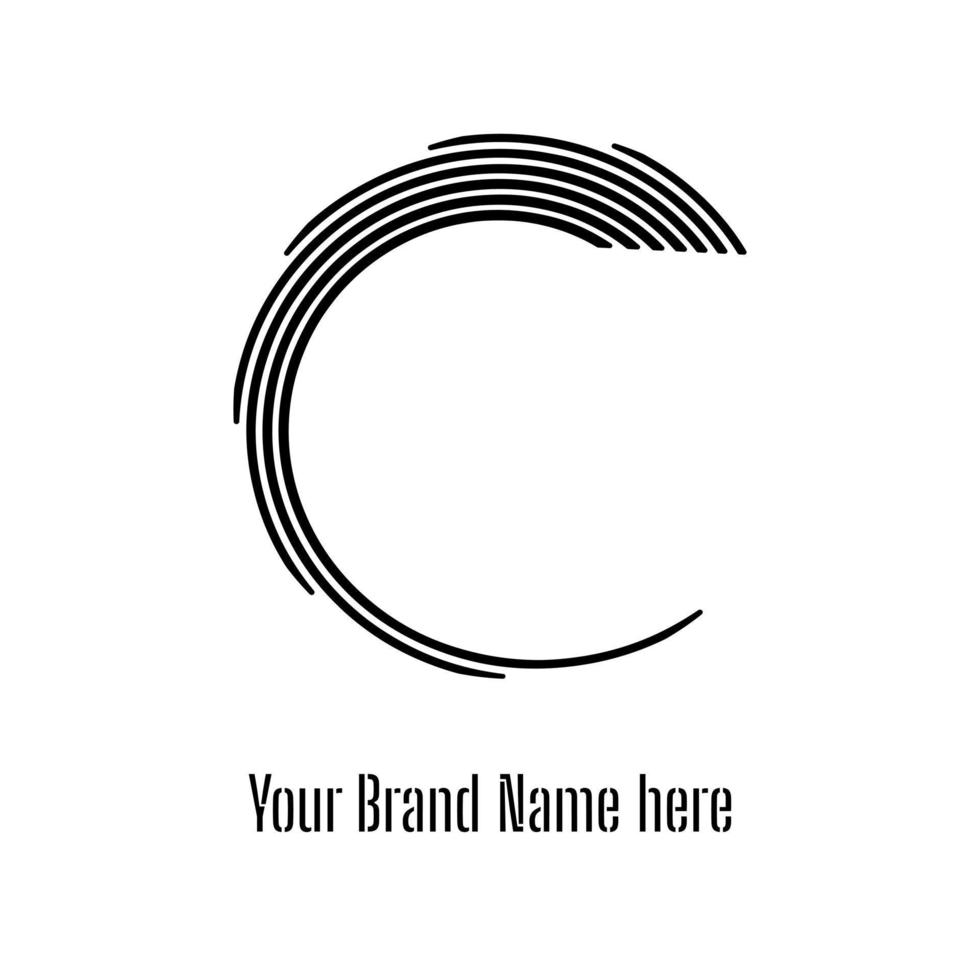 C circle logo shape letter. Flat vector illustration