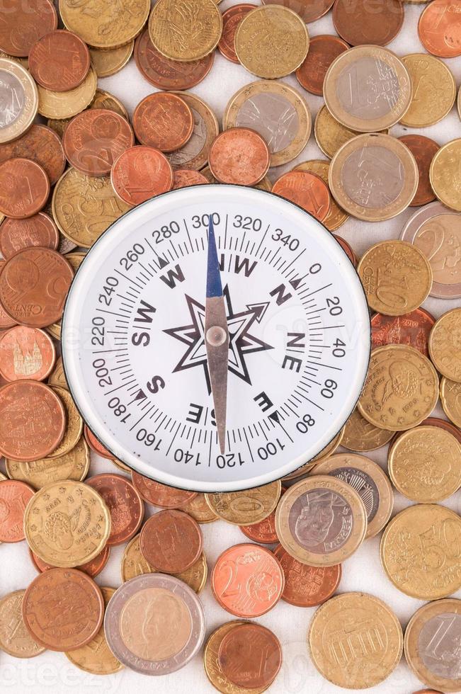 Compass and coins photo