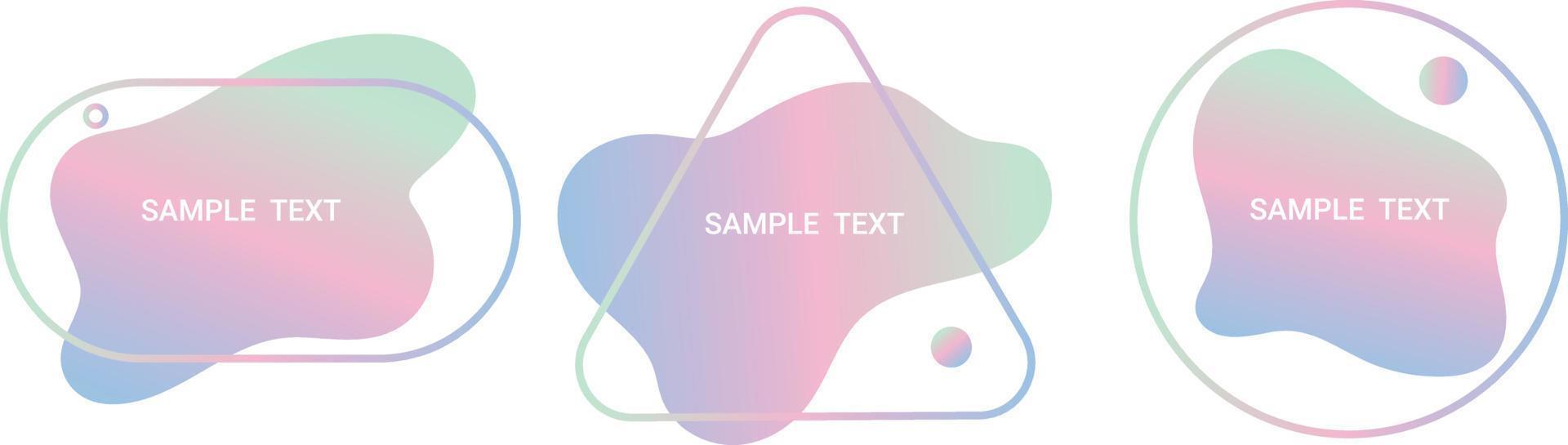 Set of abstract templates for presentation in soft gradient colors. Vector art