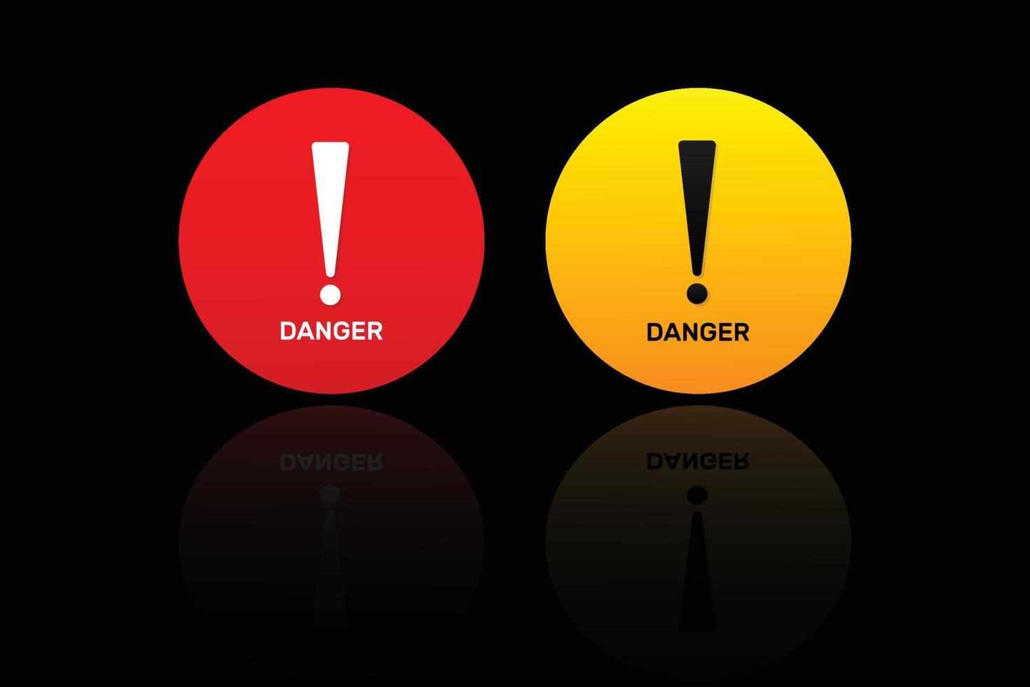 Vector danger symbol vector with two color red and yellow.