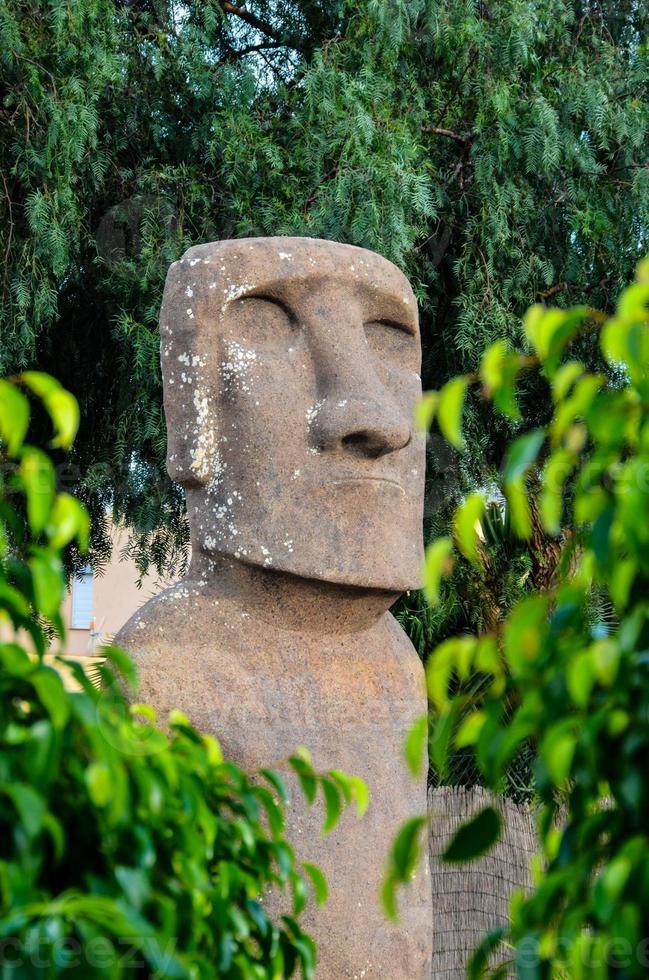 Stone Moai statue photo