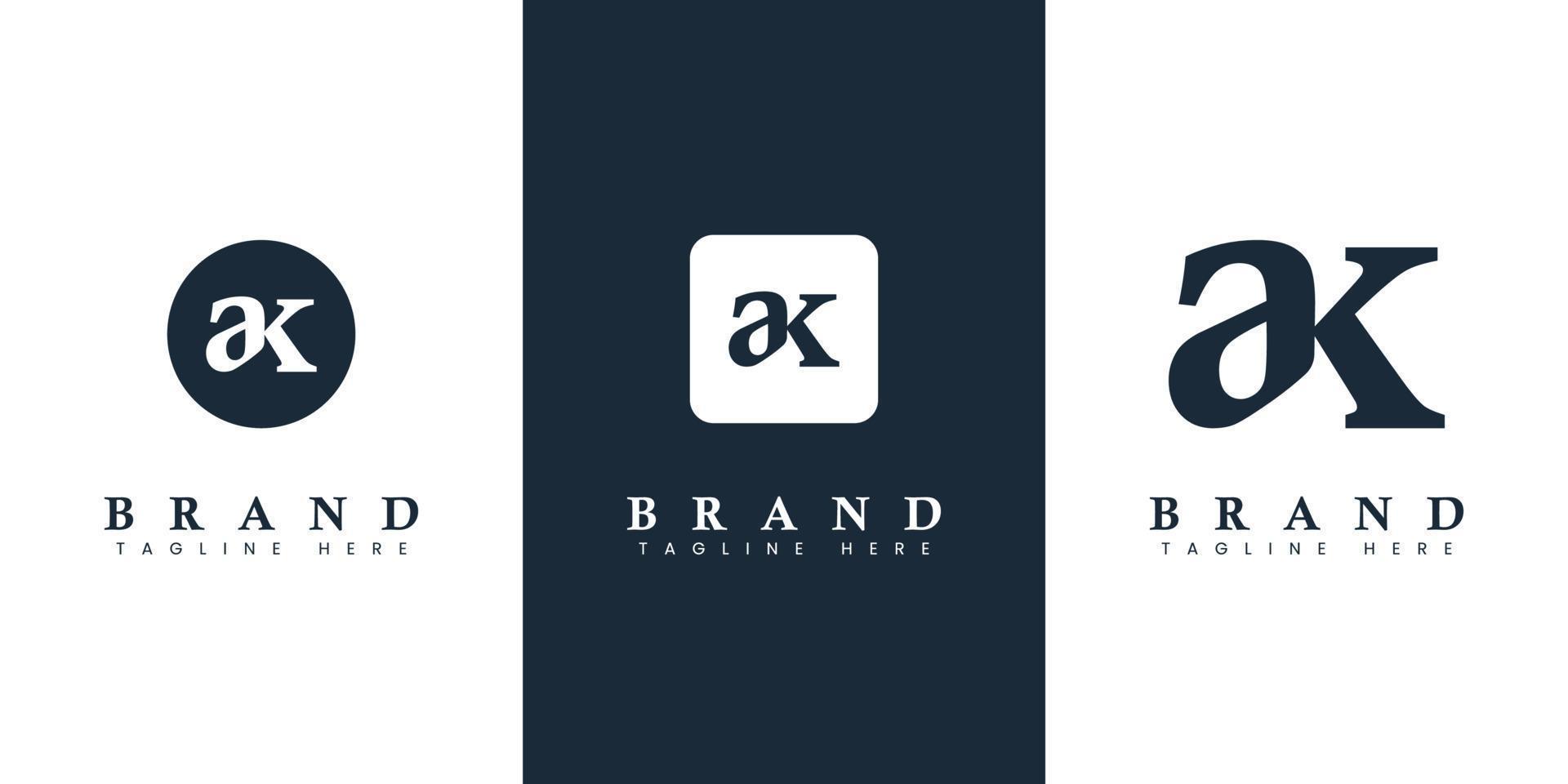 Modern and simple Lowercase AK Letter Logo, suitable for any business with AK or KA initials. vector