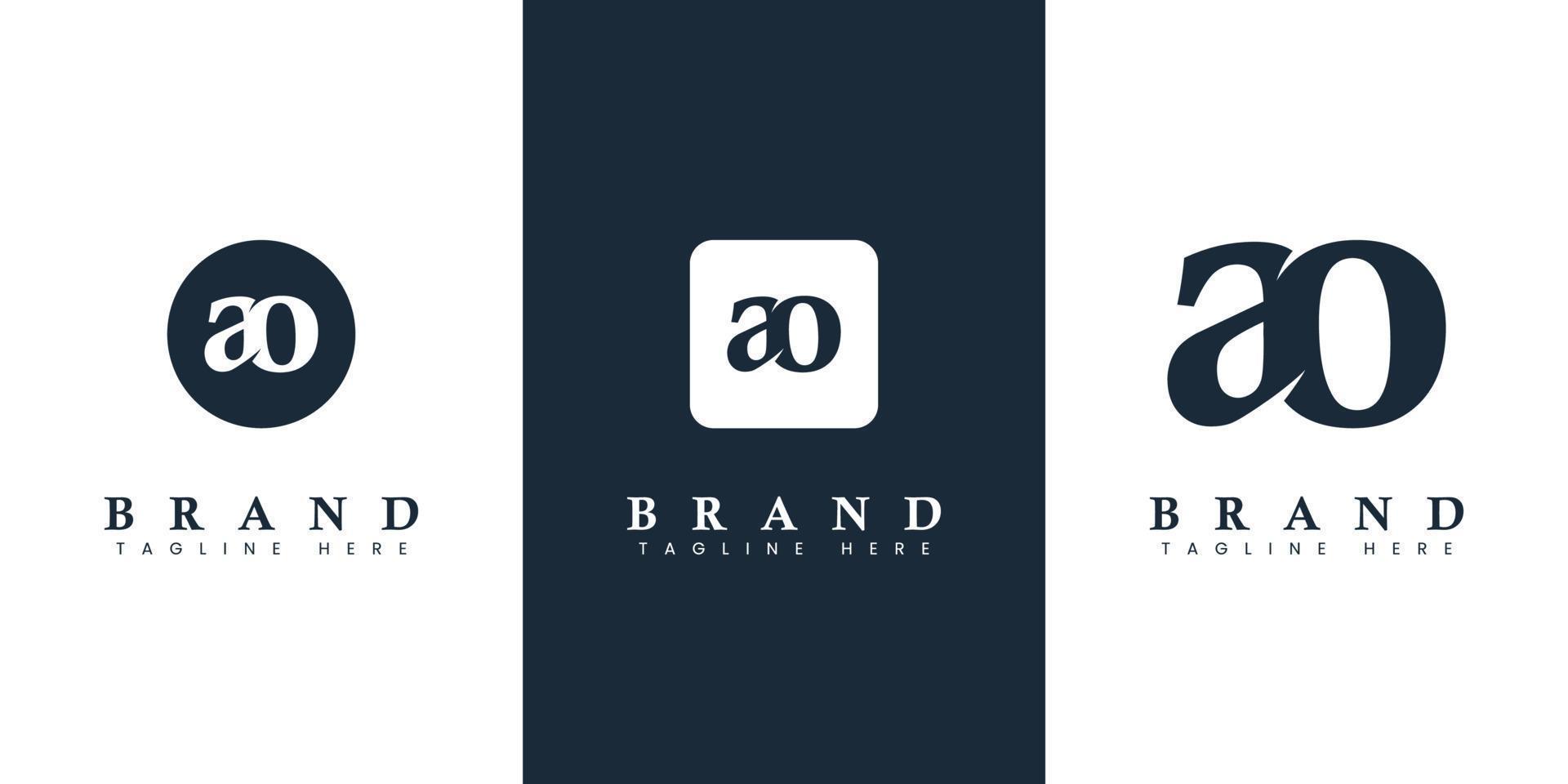 moderno y sencillo minúsculas ao letra logo, adecuado para ninguna negocio con ao o oa iniciales. vector