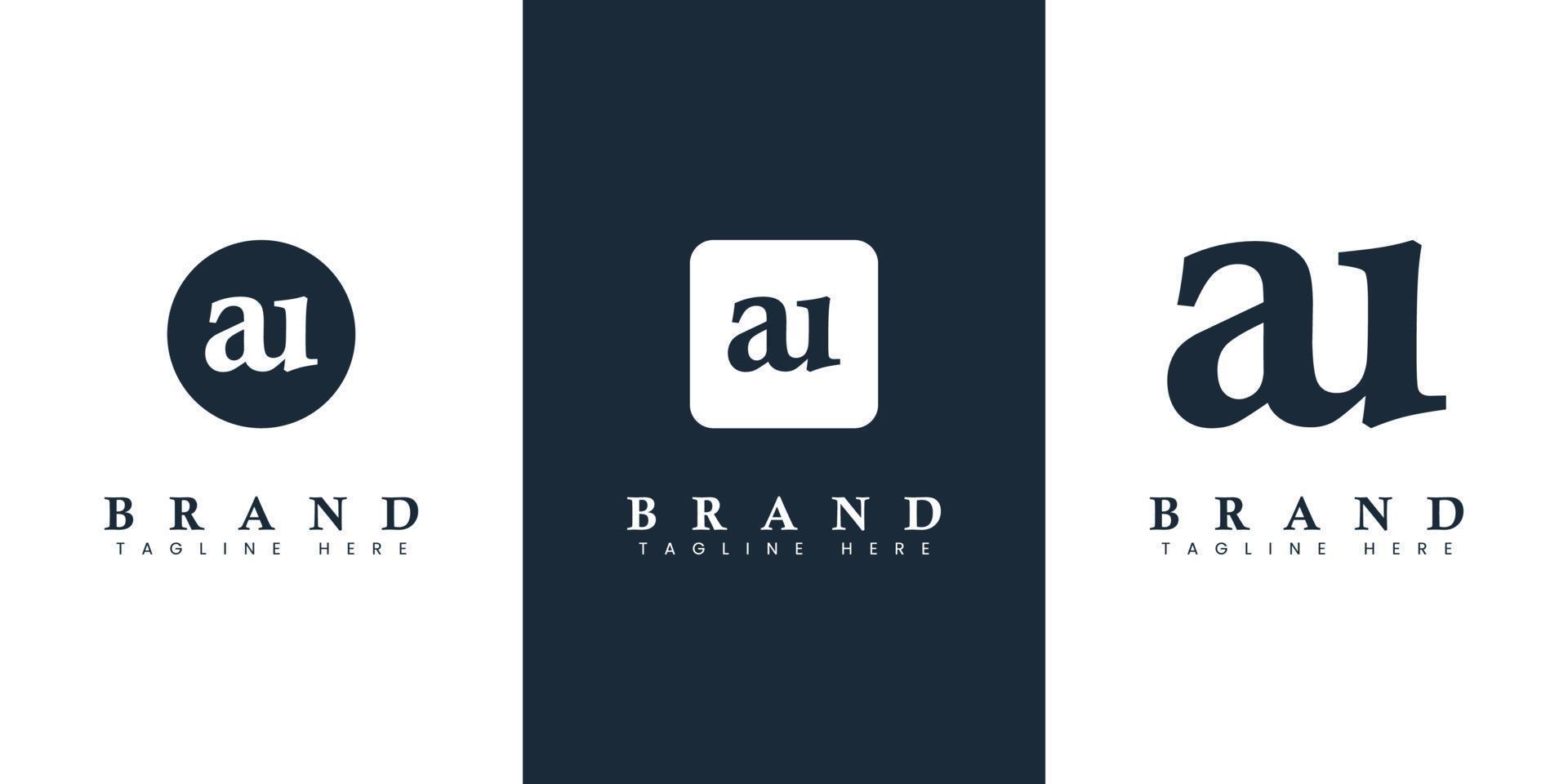 Modern and simple Lowercase AU Letter Logo, suitable for any business with AU or UA initials. vector