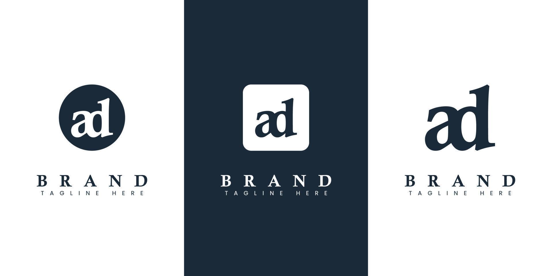 Modern and simple Lowercase AD Letter Logo, suitable for any business with AD or DA initials. vector