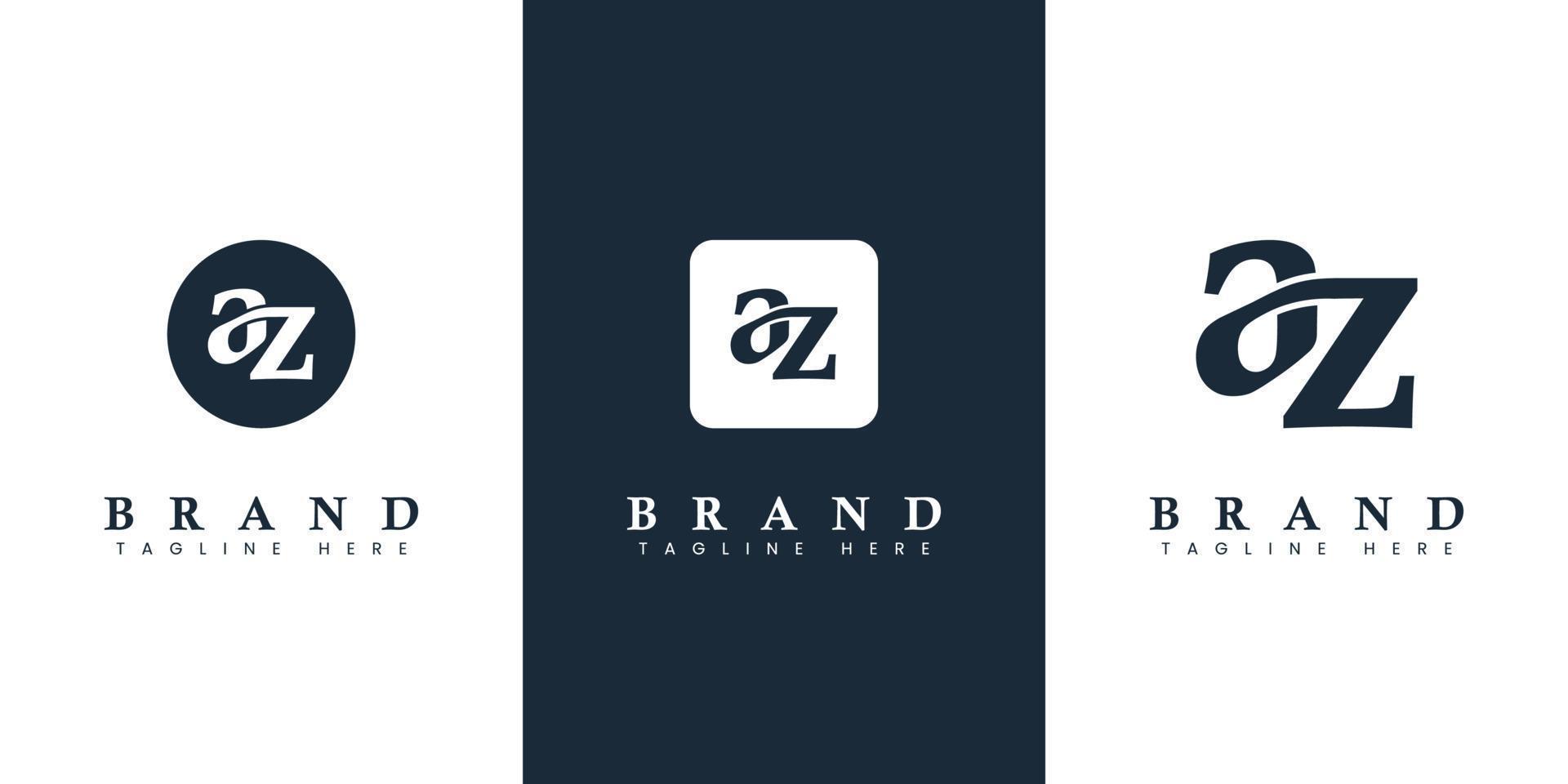 Modern and simple Lowercase AZ Letter Logo, suitable for any business with AZ or ZA initials. vector