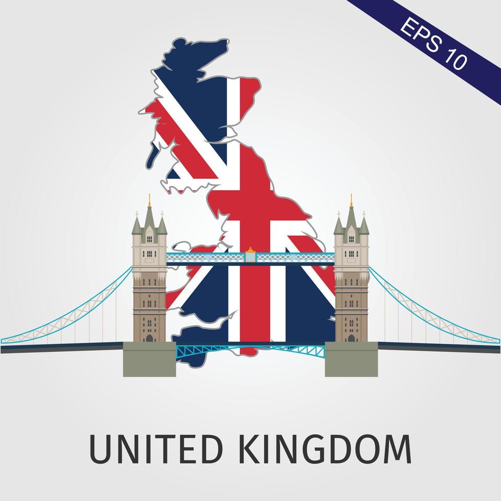 united kingdom tourism landmark icon isolated vector