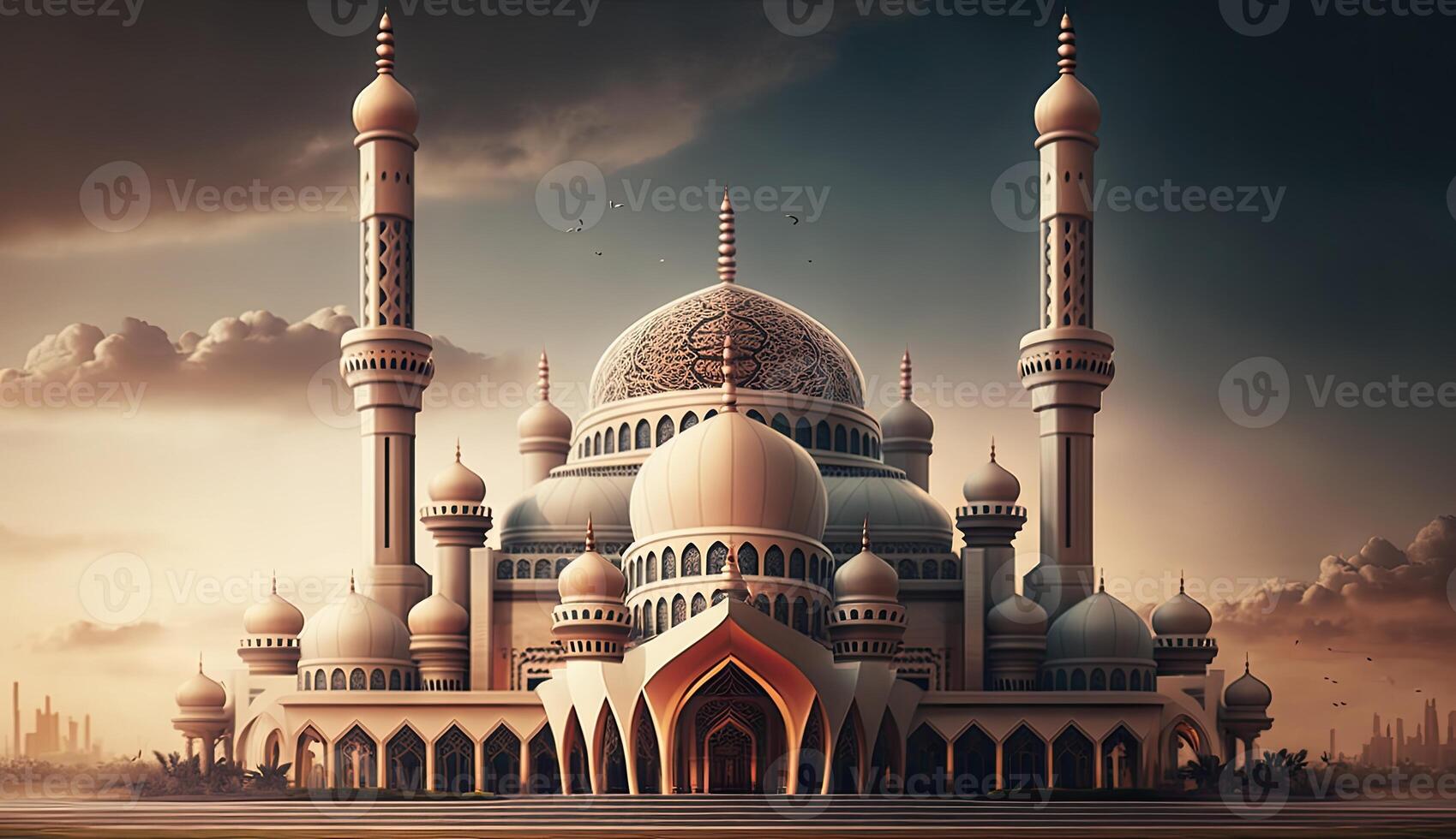 Ramadan kareem mosque of islamic concept photo