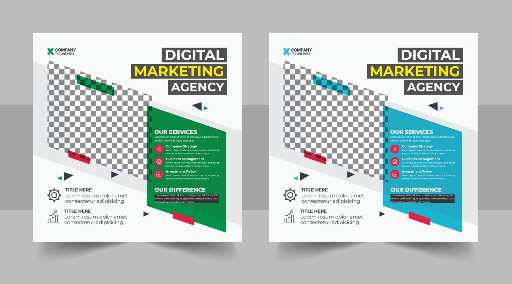 digital marketing post banner, digital marketing social media post banner. business marketing post banner. digital marketing banner template vector