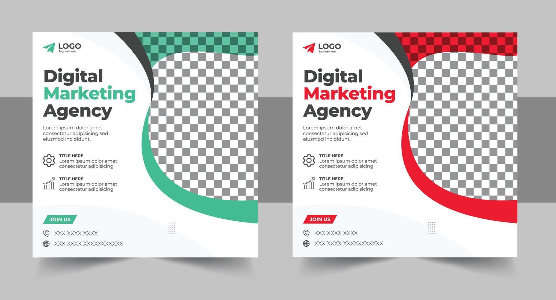Digital marketing social media post design template vector
