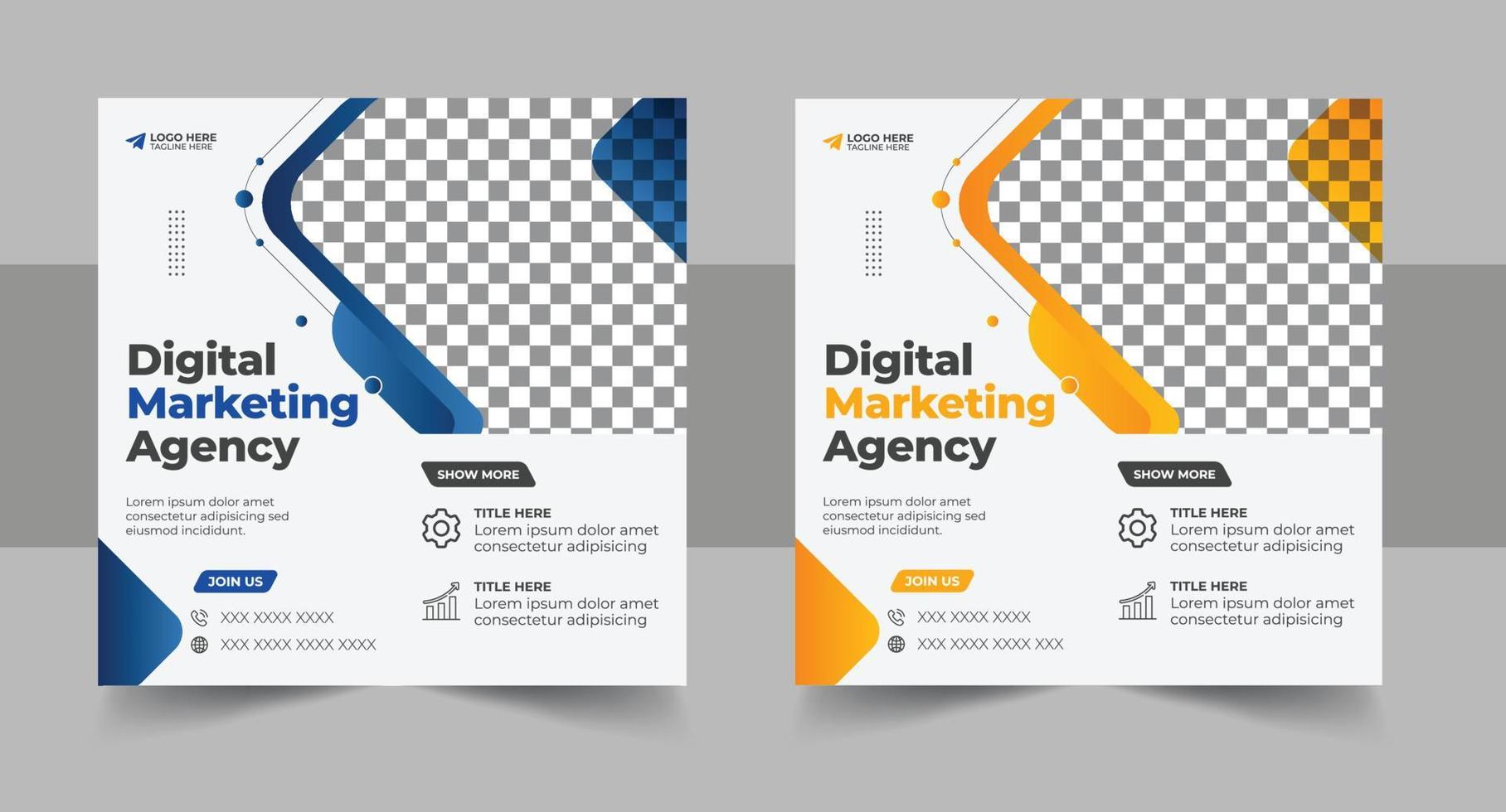 Digital marketing social media post design template vector