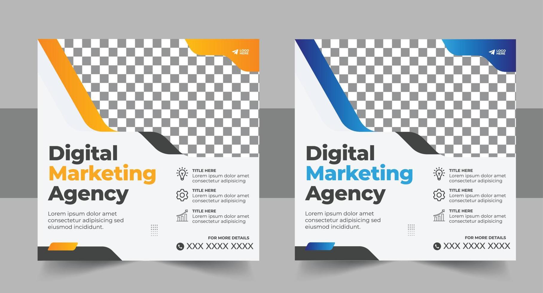 Digital marketing social media post design template vector