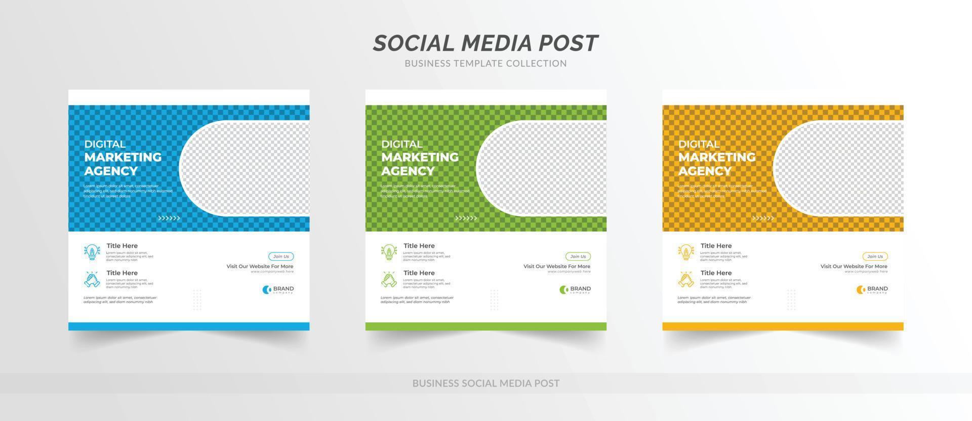 Digital business marketing social media post banner template vector