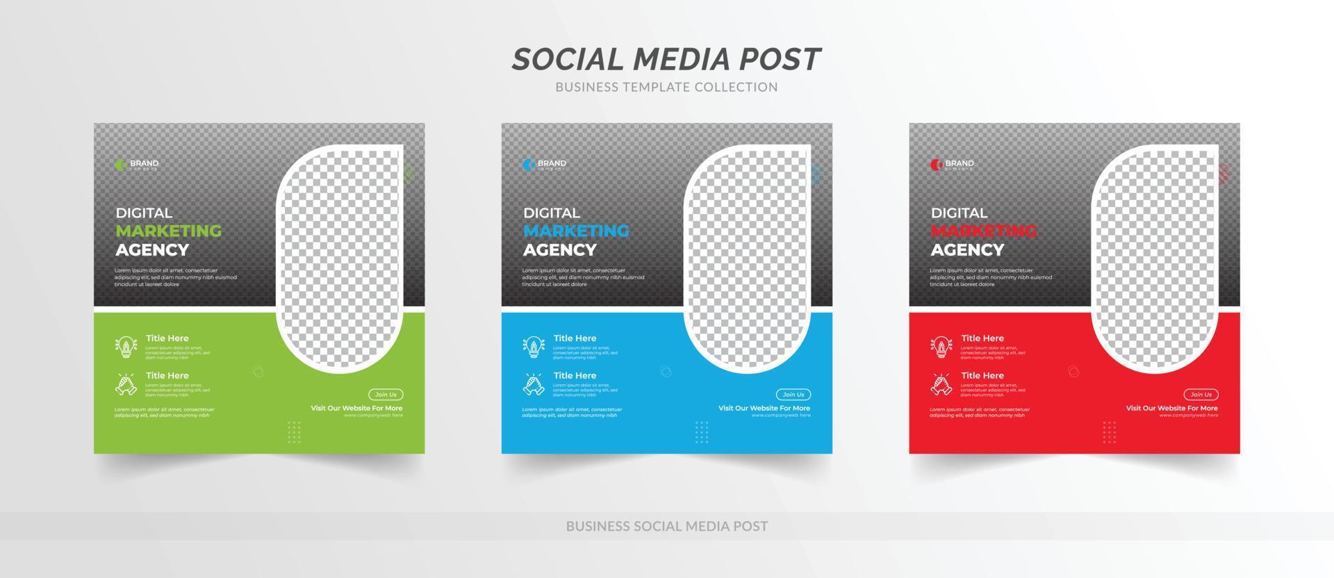 Digital business marketing social media post banner template vector