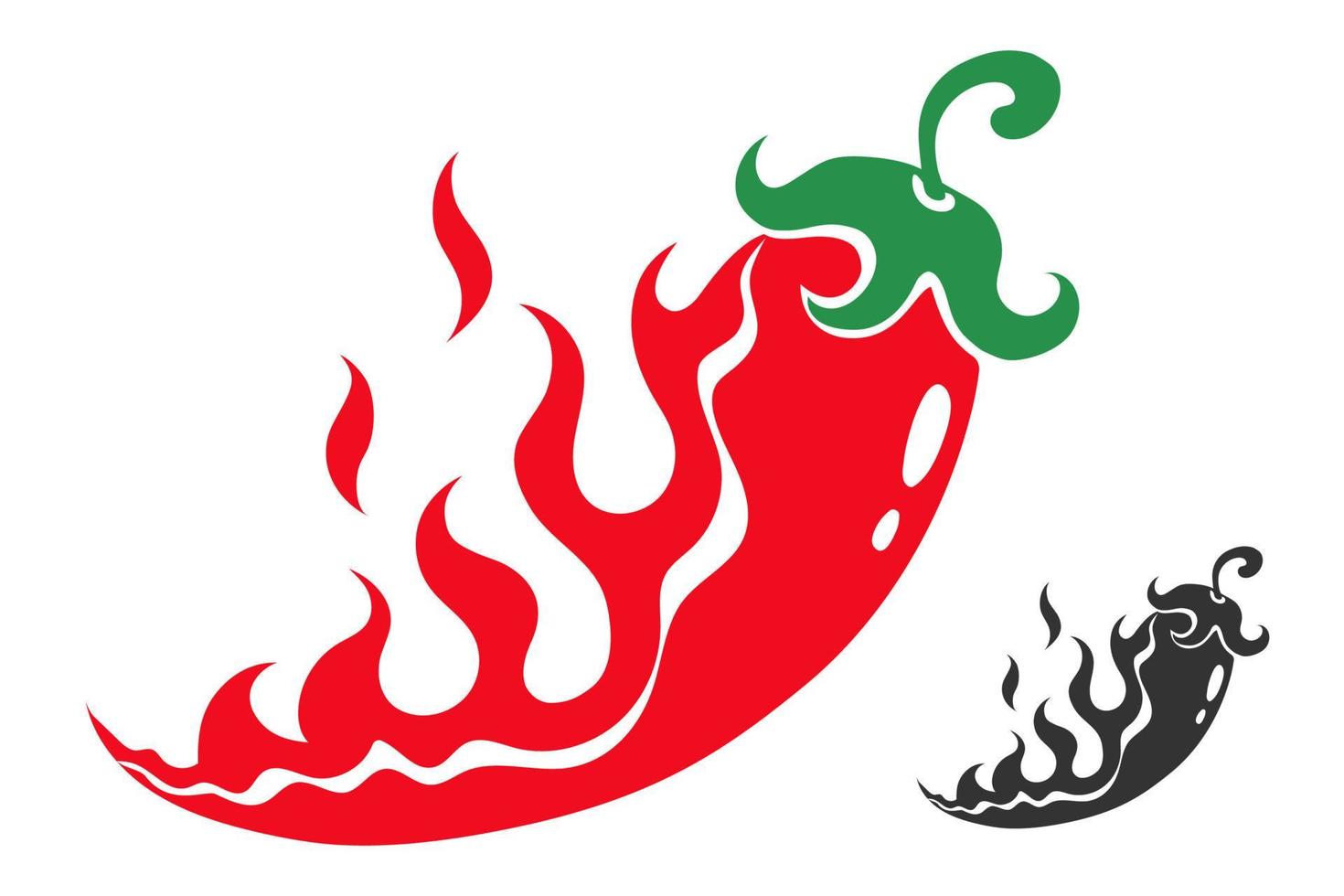 chili pepper in fire vector