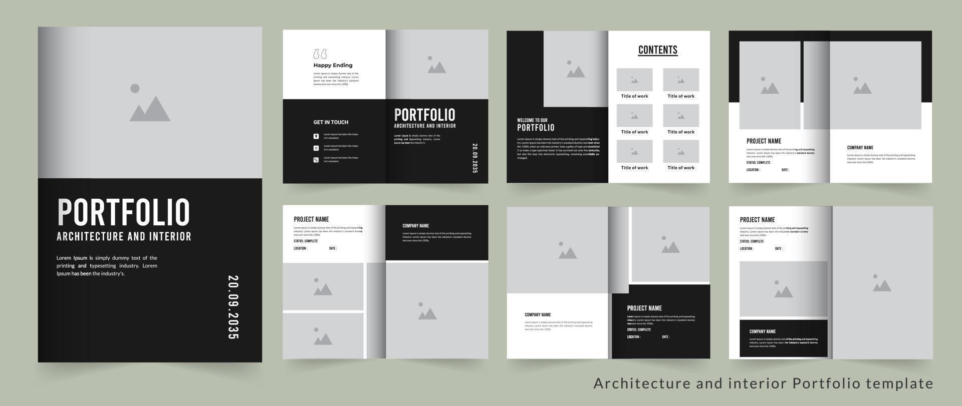 Architecture Portfolio or project portfolio or interior portfolio design template vector
