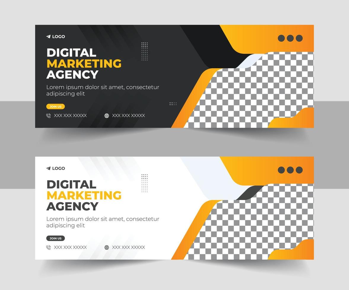 digital marketing agency Business Facebook cover photo for social media, Corporate ads, and discount web banner vector template design vectorPrint