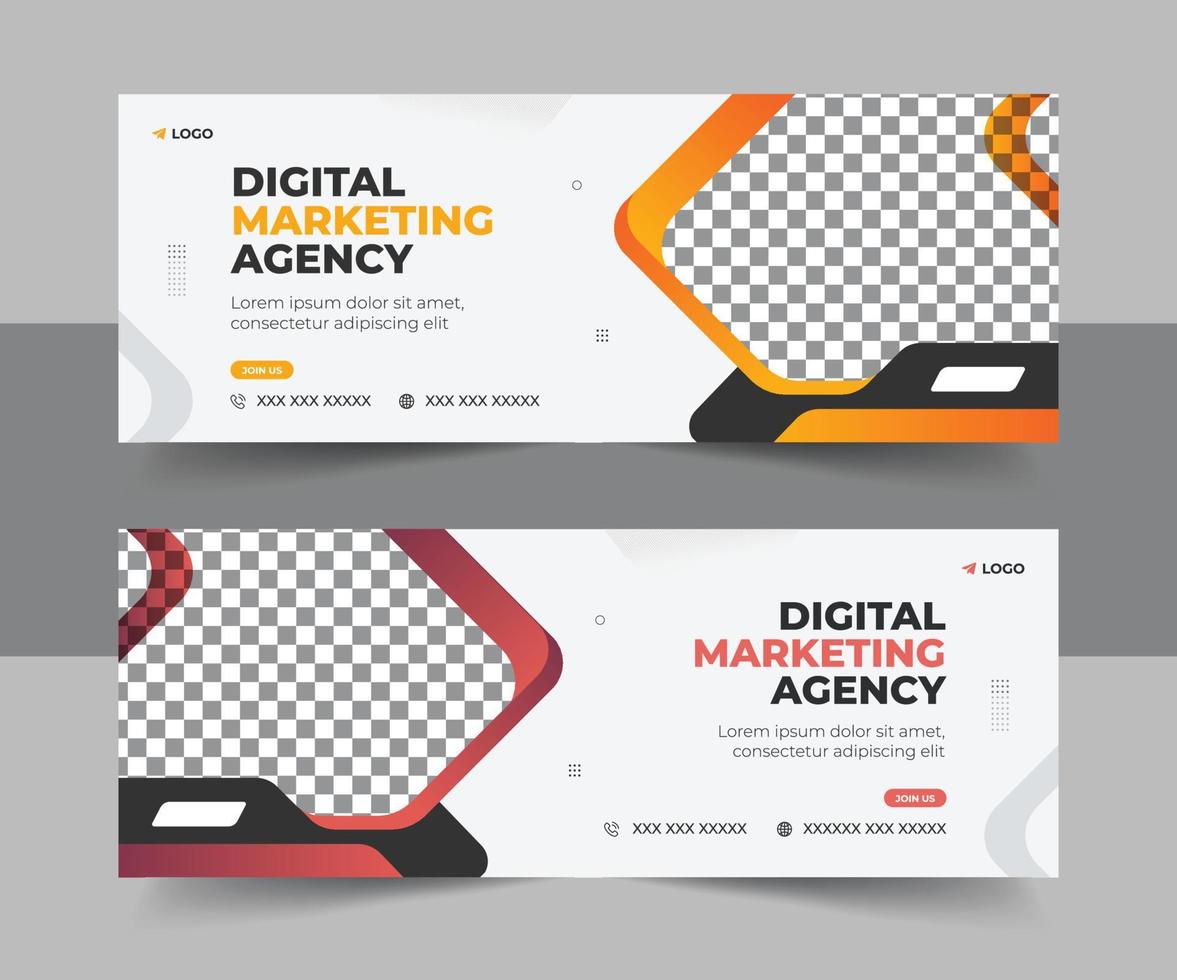 digital marketing agency Business Facebook cover photo for social media, Corporate ads, and discount web banner vector template design vectorPrint
