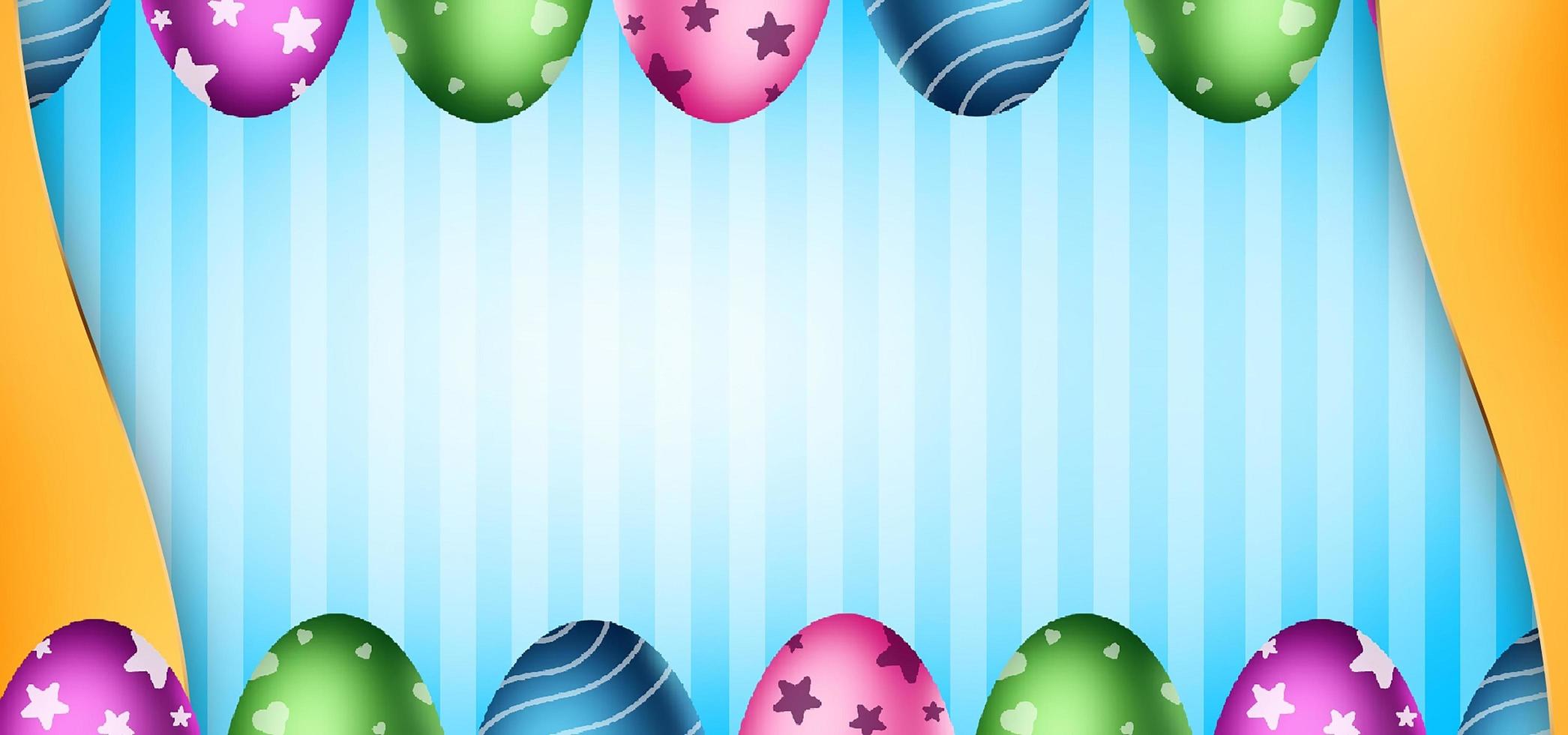 Easter poster and banner template with Easter eggs photo