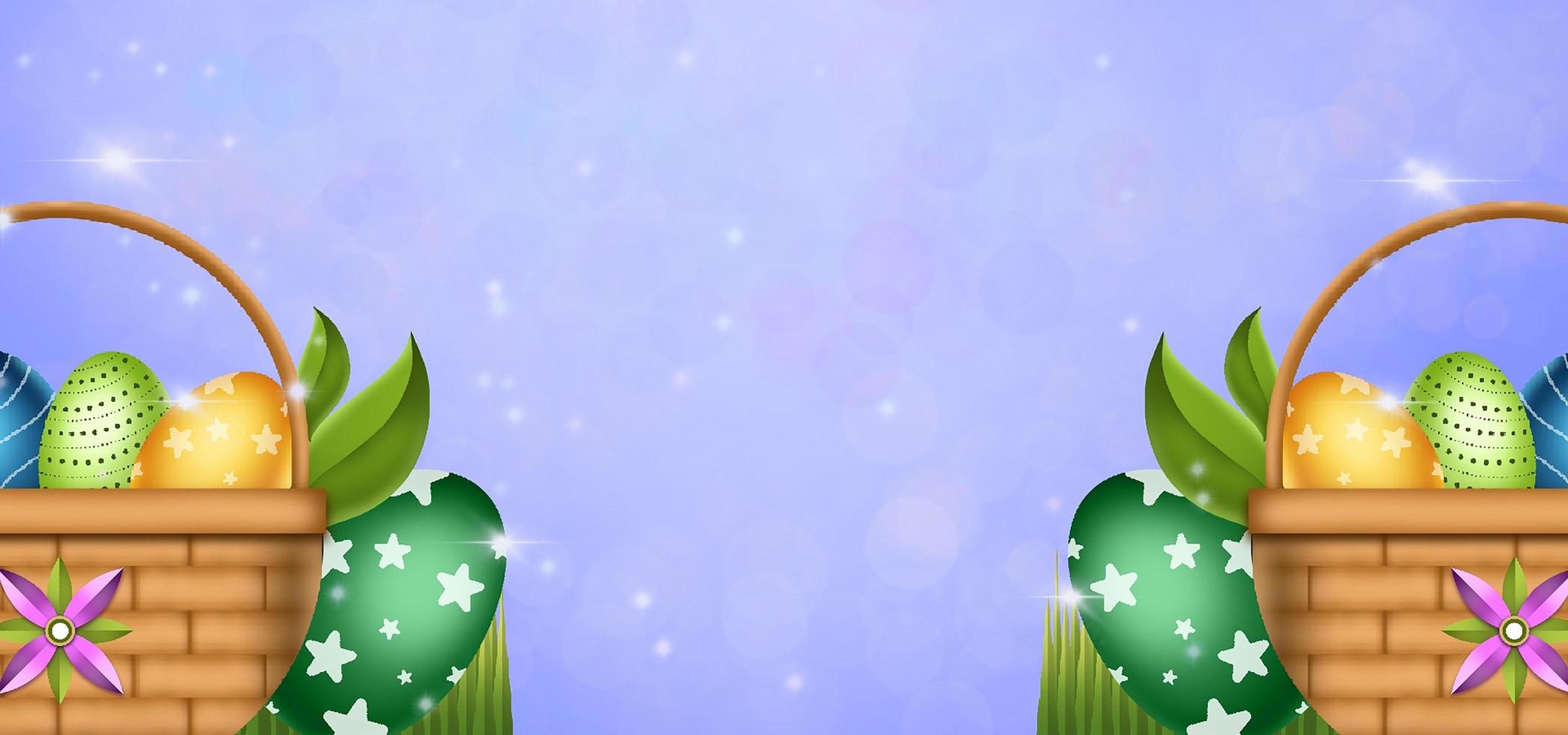 Easter poster and banner template with Easter eggs photo