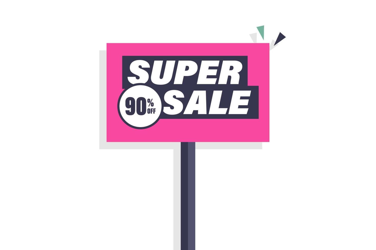 Super sale special promo discount banner web or material print, flat design vector illustration