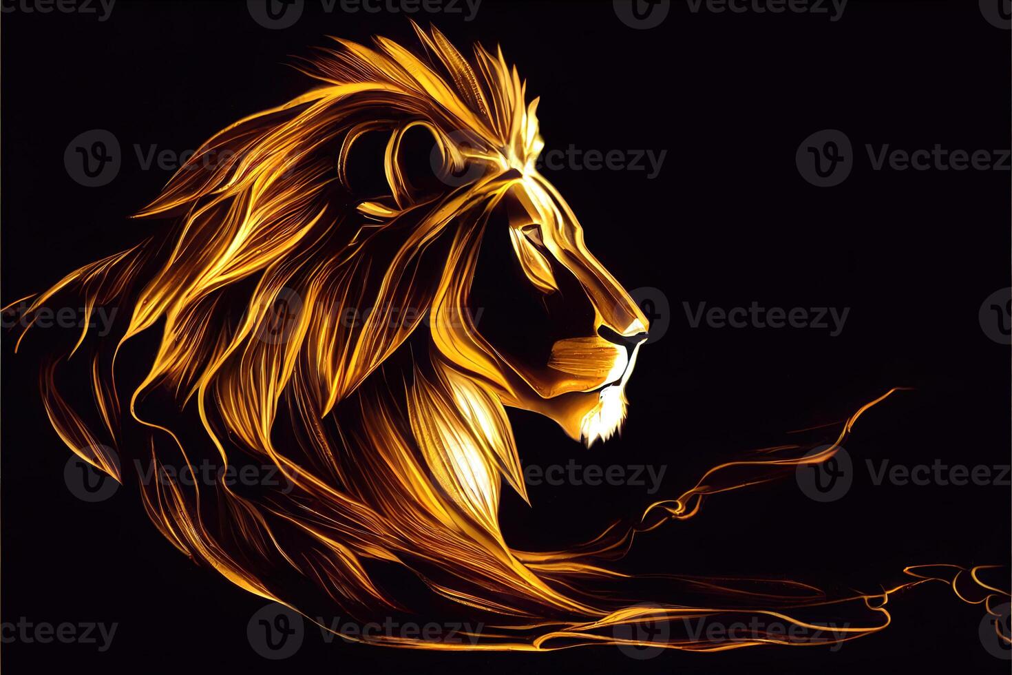 Fire lion backdrop. photo