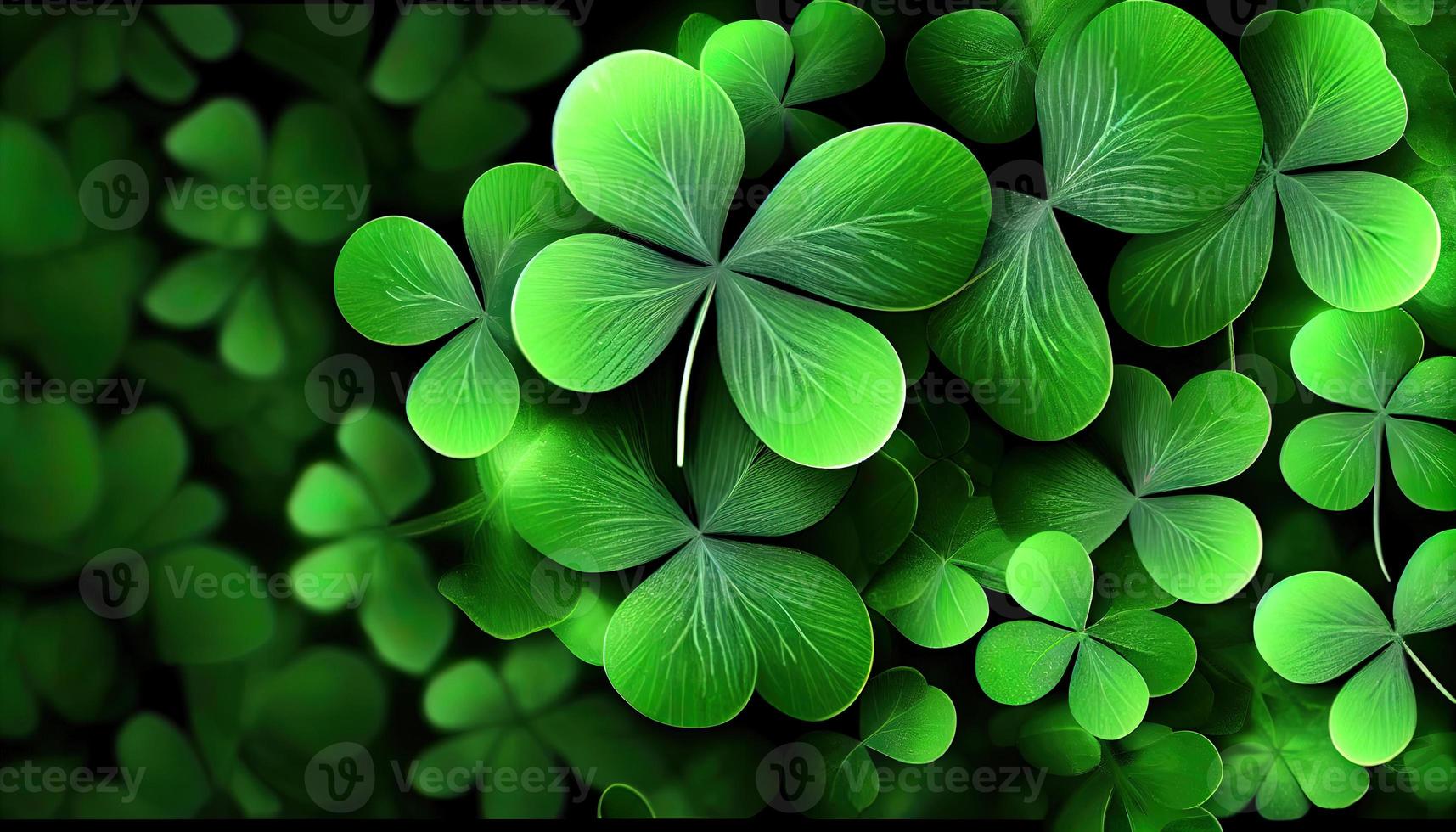 Clover background for St. Patricks Day. Ai render. photo