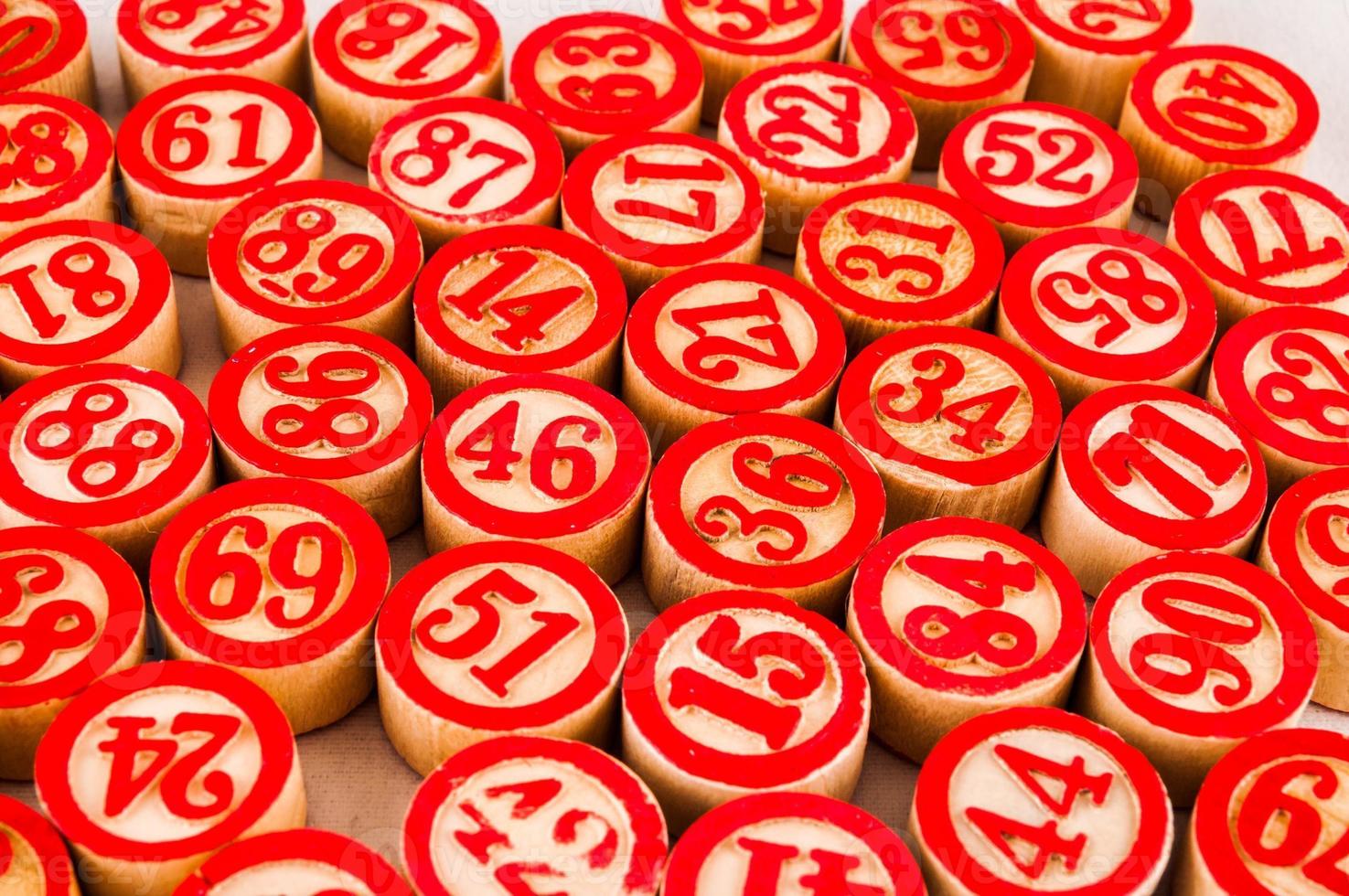 Red wooden numbers photo