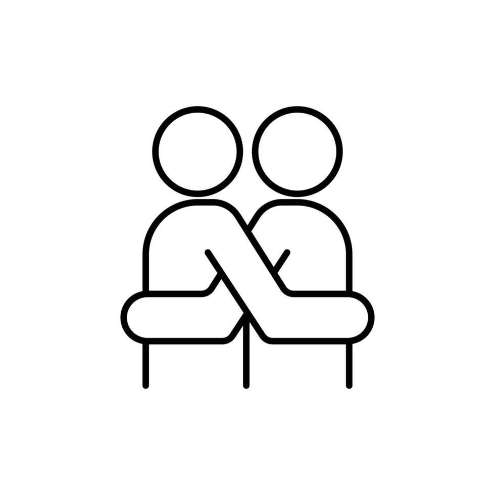 hug icon. outline icon vector