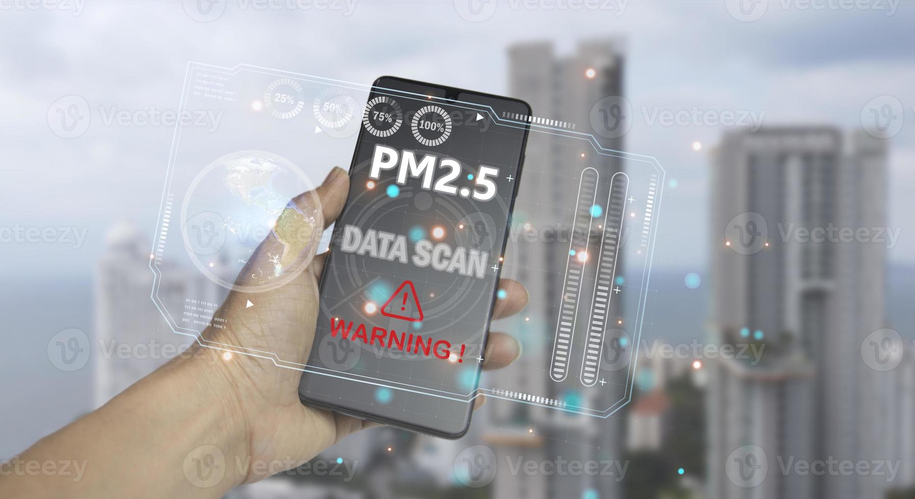 The concept of using a smartphone device To detect PM2.5 dust in the