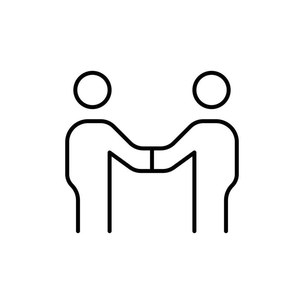 shake hands icon. outline icon vector