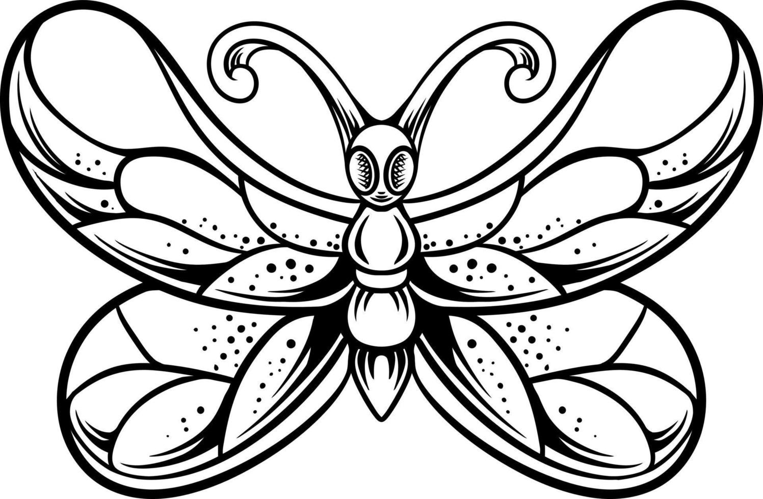 hermosa mariposa colorante libro vector