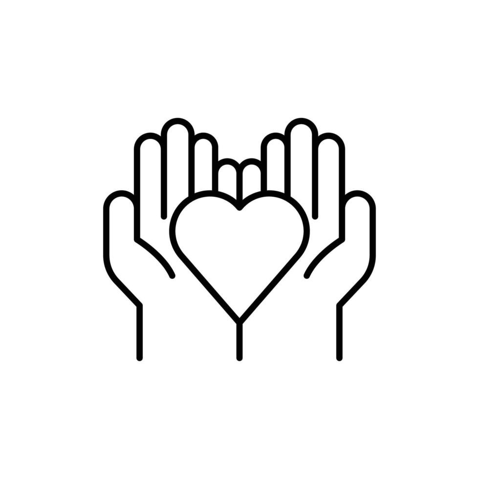 receive kindness icon. outline icon vector