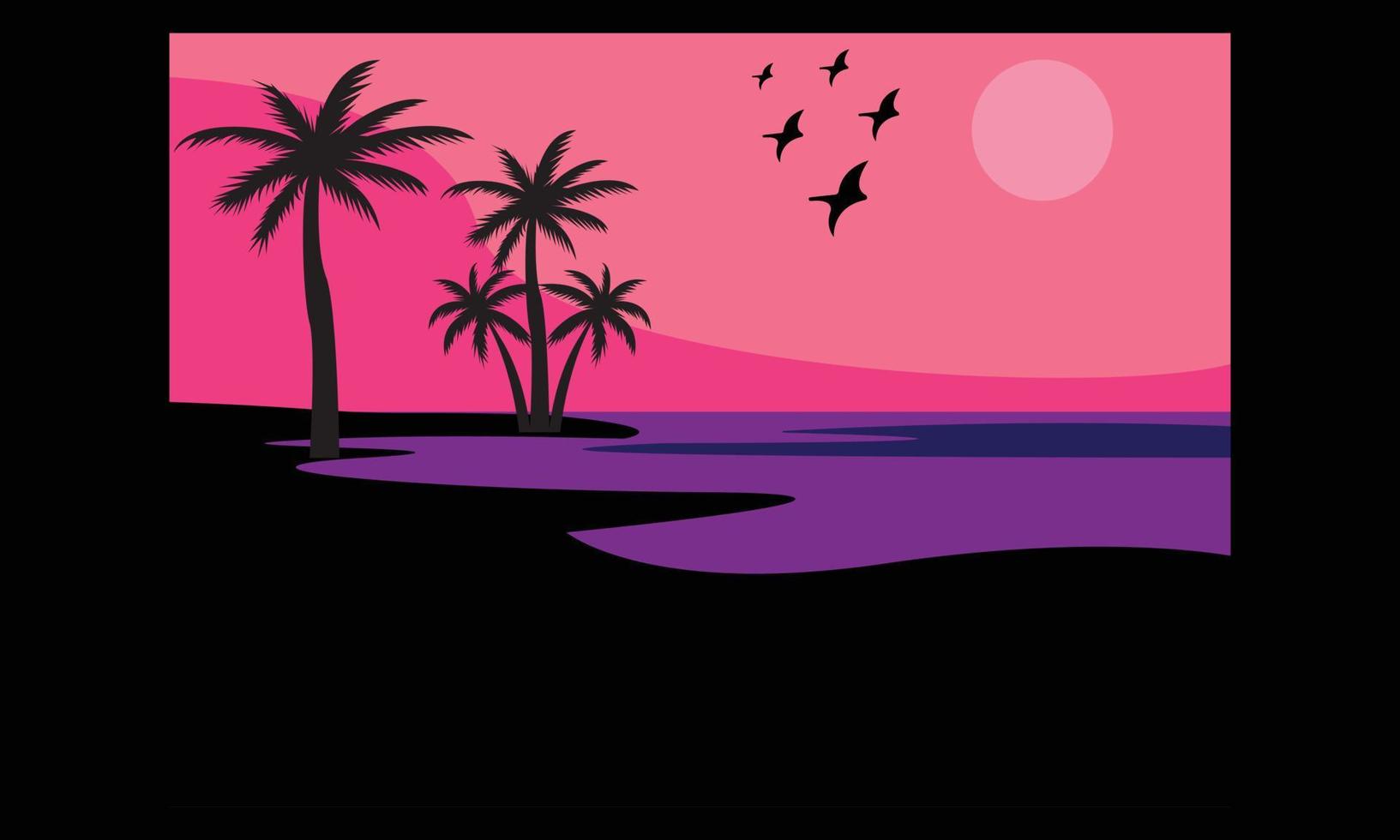 Colorful Beach SVG Illustration Design. vector