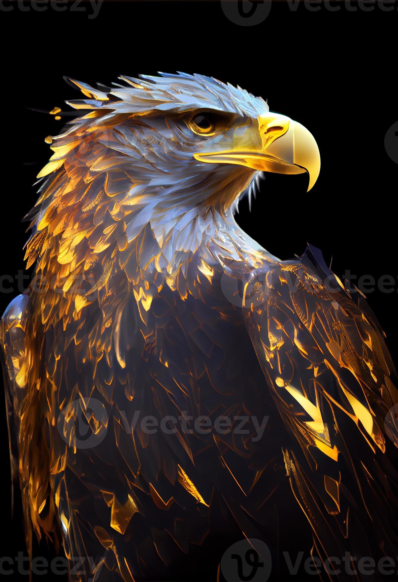 Flying phoenix eagle bird with blue fire mascot Vector Image