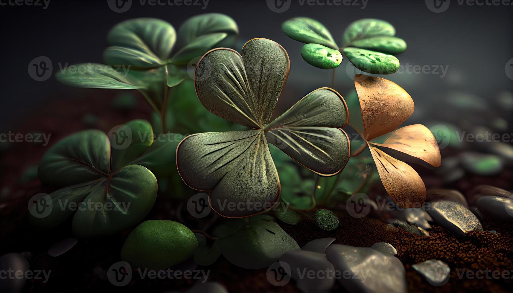 Clover background for St. Patrick Day. Ai render. photo