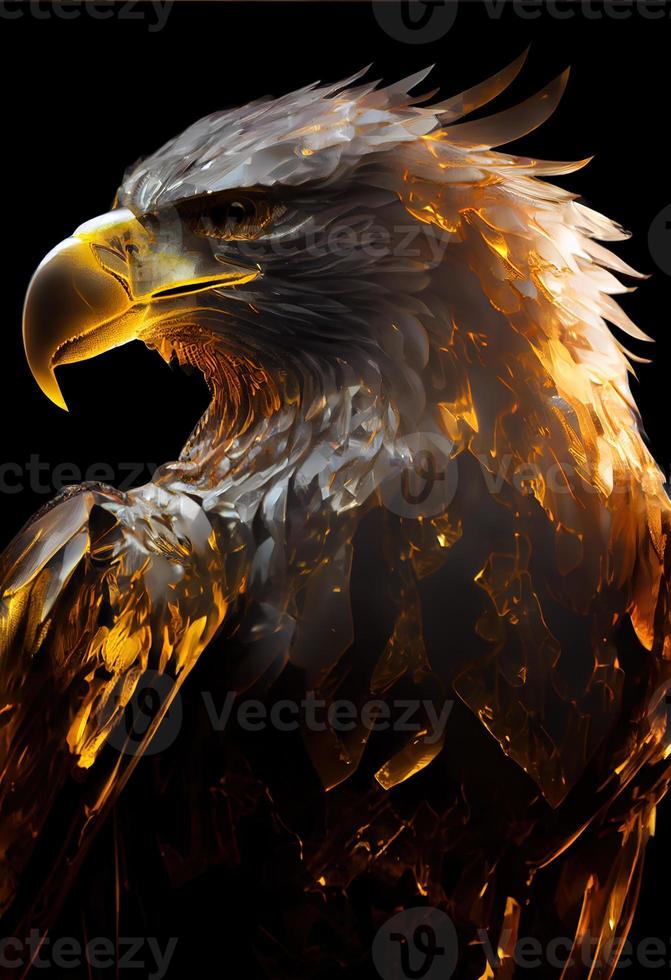 Fire eagle logo. AI render. photo