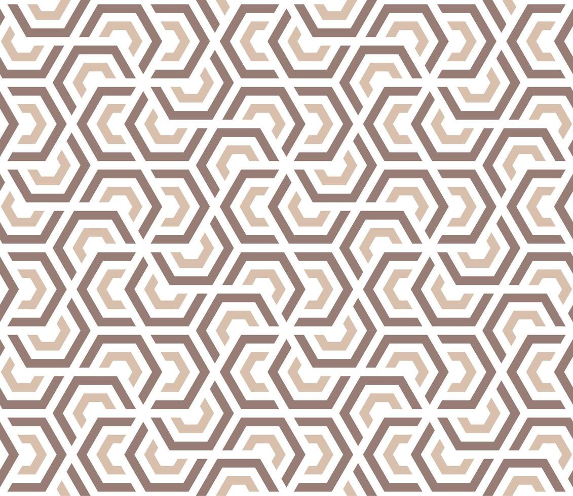 A seamless pattern with beige and brown hexagons vector