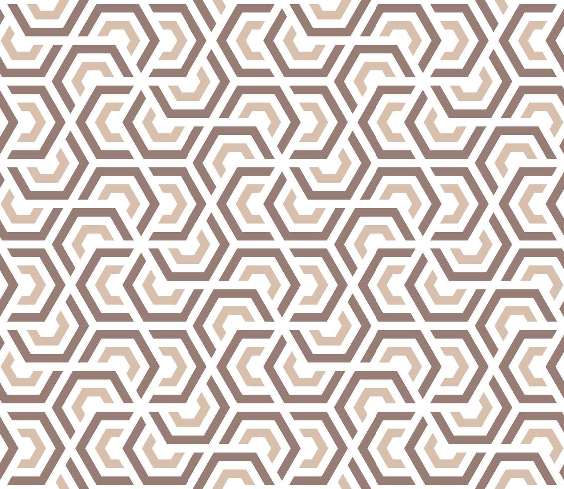 un sin costura modelo con beige y marrón hexágonos vector