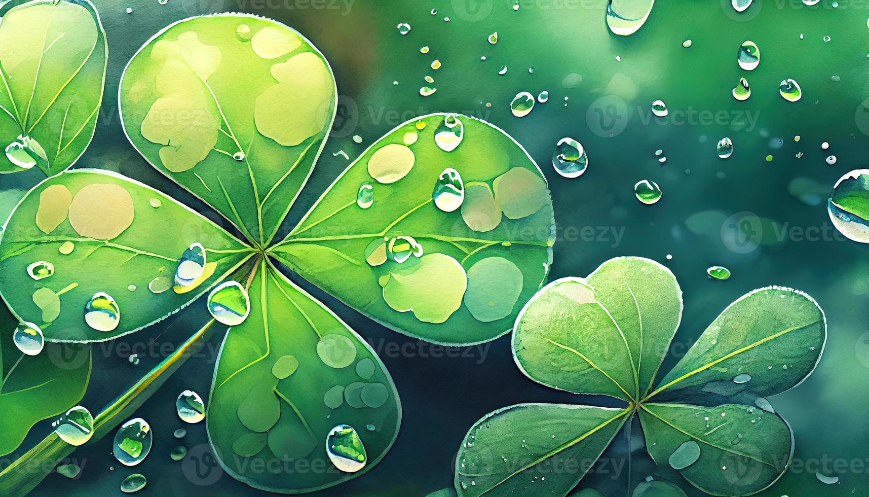 Clover background for St. Patricks Day. Ai render. photo