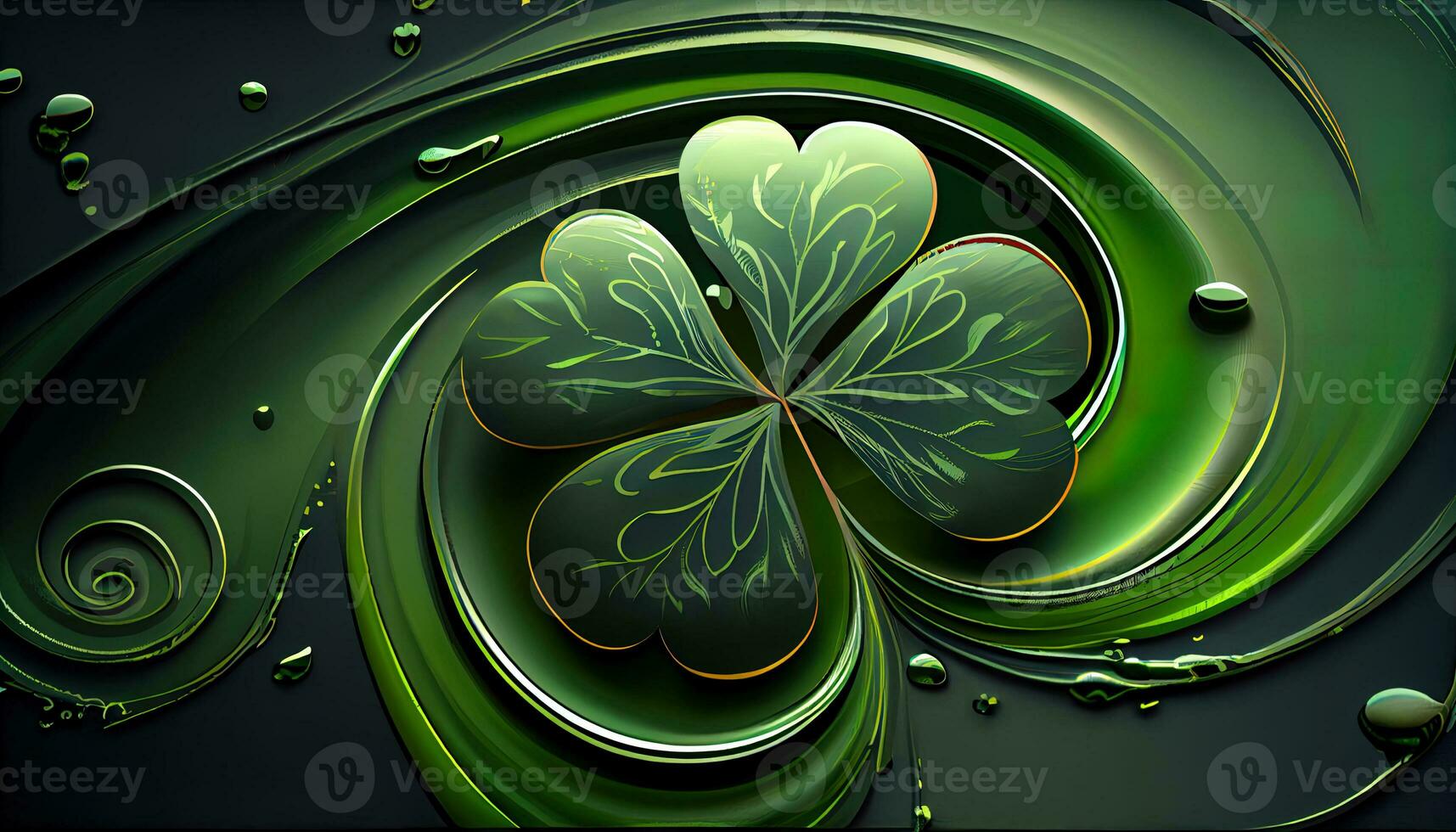 Clover background for St. Patricks Day. Ai render. photo