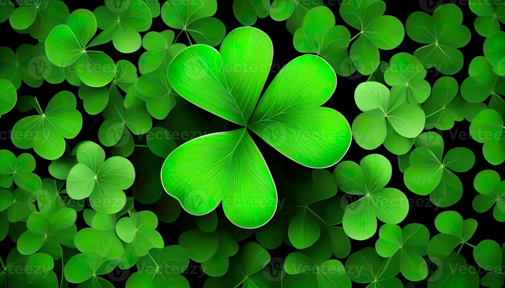 Clover background for St. Patrick Day. Ai render. photo