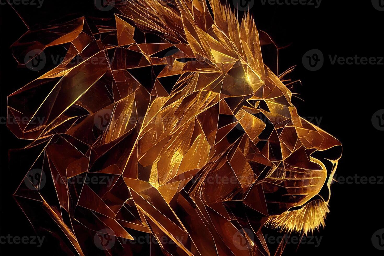Crystal fire lion. photo