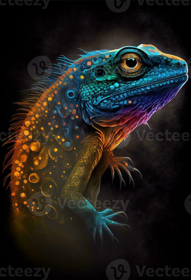 Lizard print. AI render. photo