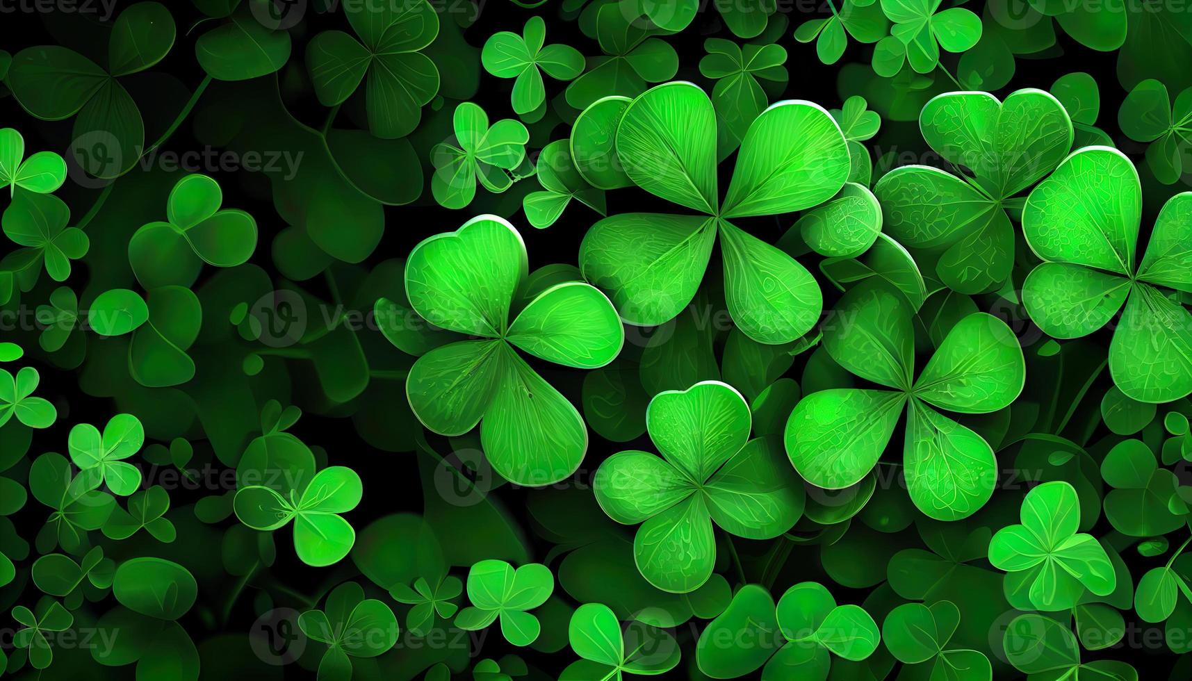 Clover background for St. Patrick Day. Ai render. photo